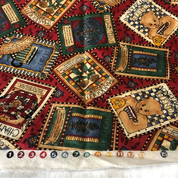 1 yard of Vintage Debbie Mumm fabric - fun tea packets - single cut - Picture 4 of 4